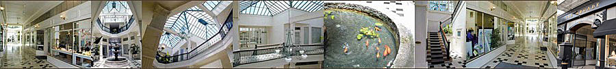 Interior shots of the Arcade Building