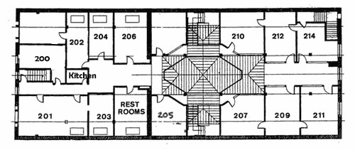 2nd floor plan of the Arcade Building image